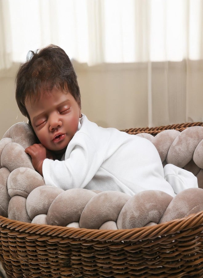 CHAREX Lifelike Reborn Baby Dolls Black - 18 inch Realistic Baby Doll Newborn Sleeping Baby, African American Real Life Baby Dolls, Birthday Gift Set with Accessories for Kids Age 3+ - Image 1