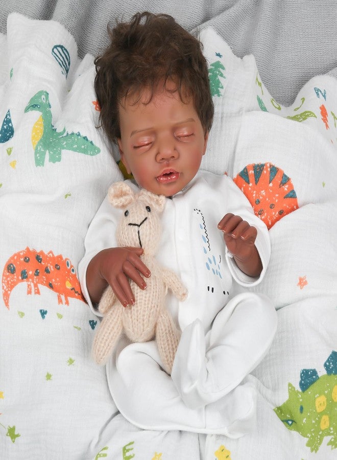 CHAREX Lifelike Reborn Baby Dolls Black - 18 inch Realistic Baby Doll Newborn Sleeping Baby, African American Real Life Baby Dolls, Birthday Gift Set with Accessories for Kids Age 3+ - Image 4
