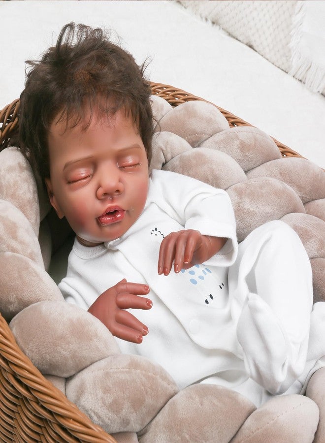 CHAREX Lifelike Reborn Baby Dolls Black - 18 inch Realistic Baby Doll Newborn Sleeping Baby, African American Real Life Baby Dolls, Birthday Gift Set with Accessories for Kids Age 3+ - Image 2