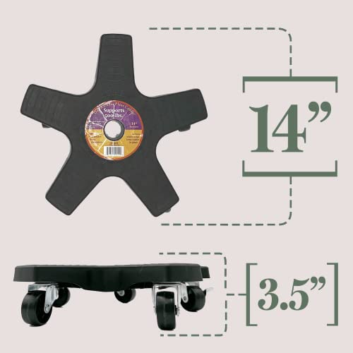 Bosmere 14" Plant Caddie - Heavy-Duty Rolling Plant Stand with Locking Wheels, 500 lb Capacity – Durable Plant Caddy for Indoor/Outdoor Use, Black - Image 5