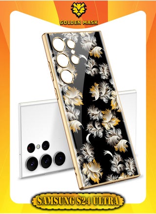 GOLDEN MASK Compatible With Samsung Galaxy S24 Ultra Case Glass With 3D Flowers Prints Gold Frame (Black) - pzsku/Z9F9AD5207F13340C7BD0Z/45/_/1726919029/5af4bae2-4f90-434b-a6b8-cd5eb9479020