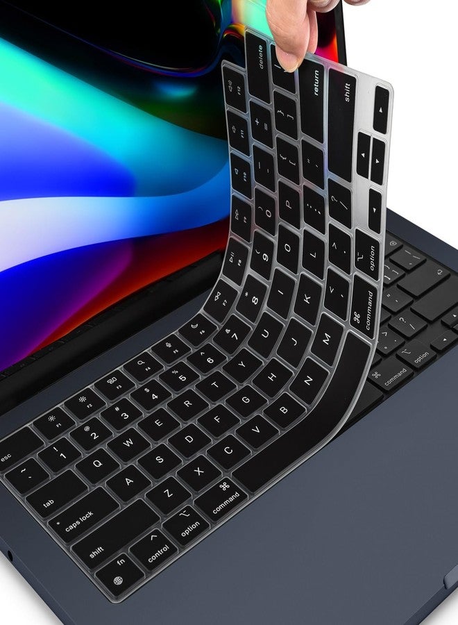 CaseBuy Keyboard Cover for 2025 2024 2023 MacBook Air 13.6/15 Inch M4 M3 M2 A3240 A2941 A3241 A3114, MacBook Pro 14" 16" M5 M4 M3 M2 M1 Pro/Max A2442 A2779 A2918 A2992 A2780 A2991 Protector -Black - Image 1