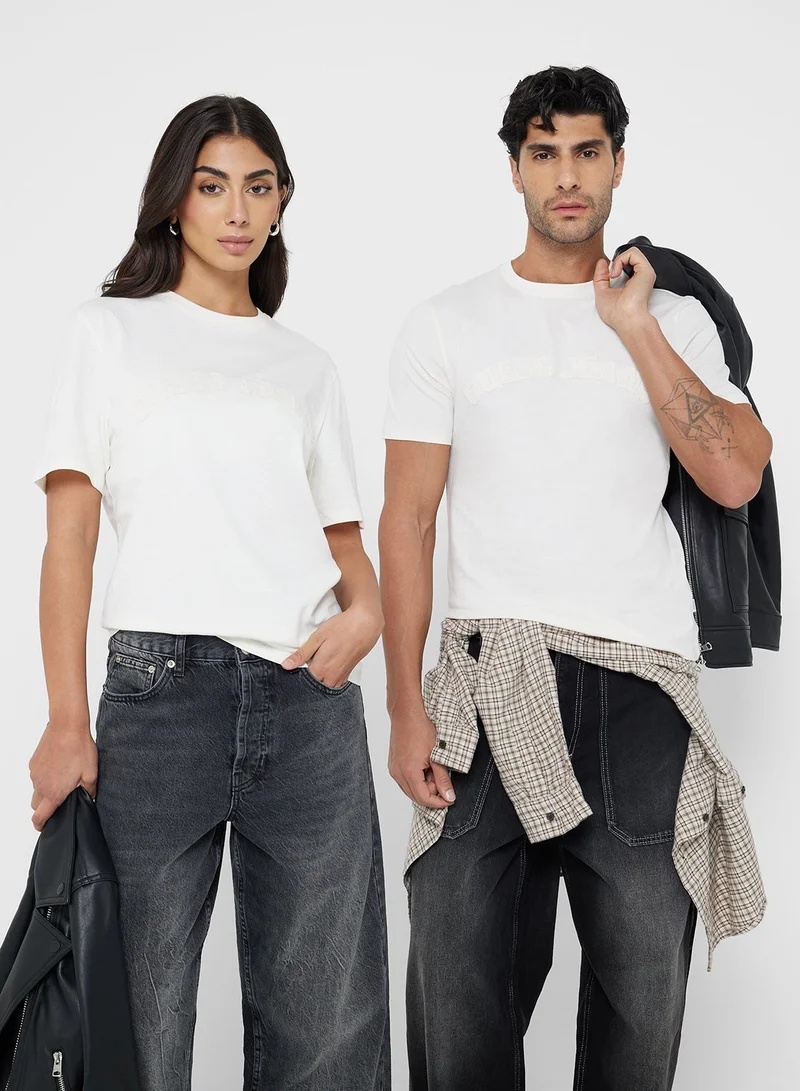 GUESS Unisex Logo Crew Neck T-Shirt