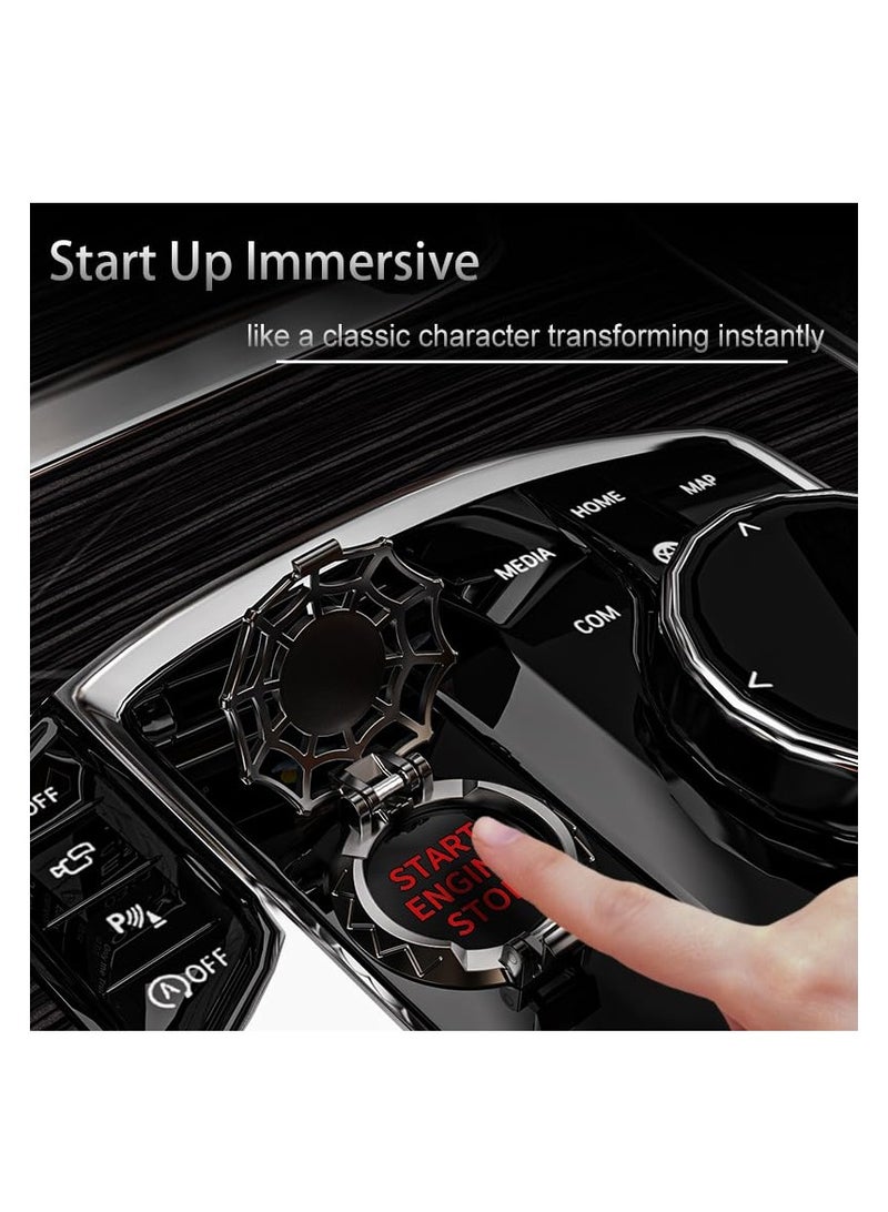 SOLARAE Push Start Button Cover Press Car Engine Start Stop Button Cover Push to Start Button Cover Ignition Protective Anti-Scratch Universal Button Decoration Protector Car Interior Accessories - Image 3