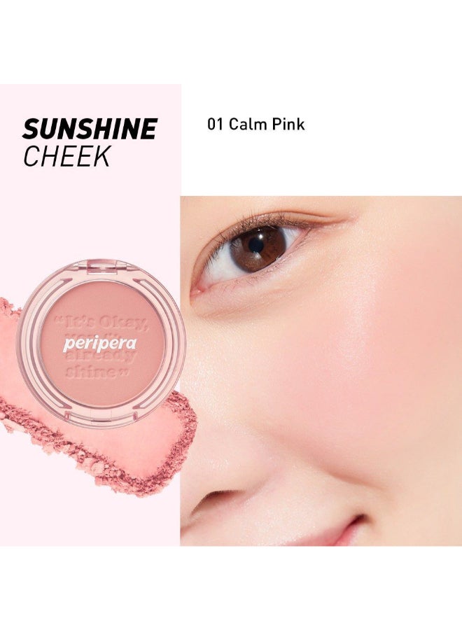 Peripera Pure Blushed Sunshine Cheek 01 Calm Pink - Image 2