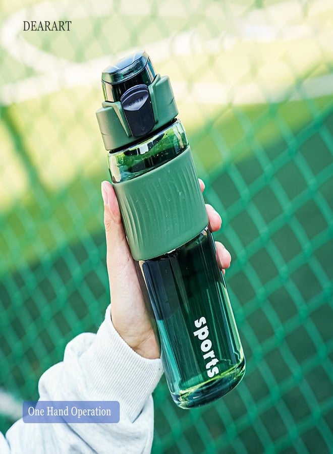 DEARART 24oz Water Bottles with Buckle, 100% Leakproof Anti Slip Silicone Bottle, No Straw Clear Bottle Easy Clean, Suit Sport Office School Travel Gym Yoga for Women Men, Dark Cyan - Image 4