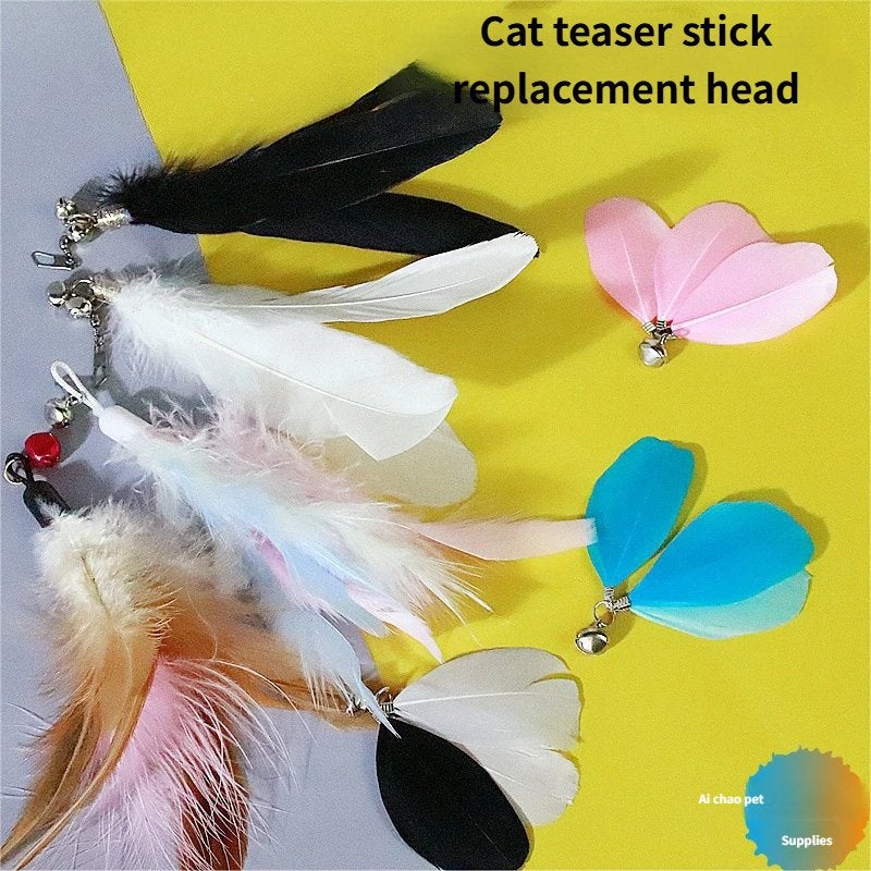 Multicolour Wire Chaser Wand Teaser with Feathers - Interactive Cat Toy for Play and Exercise - Image 3