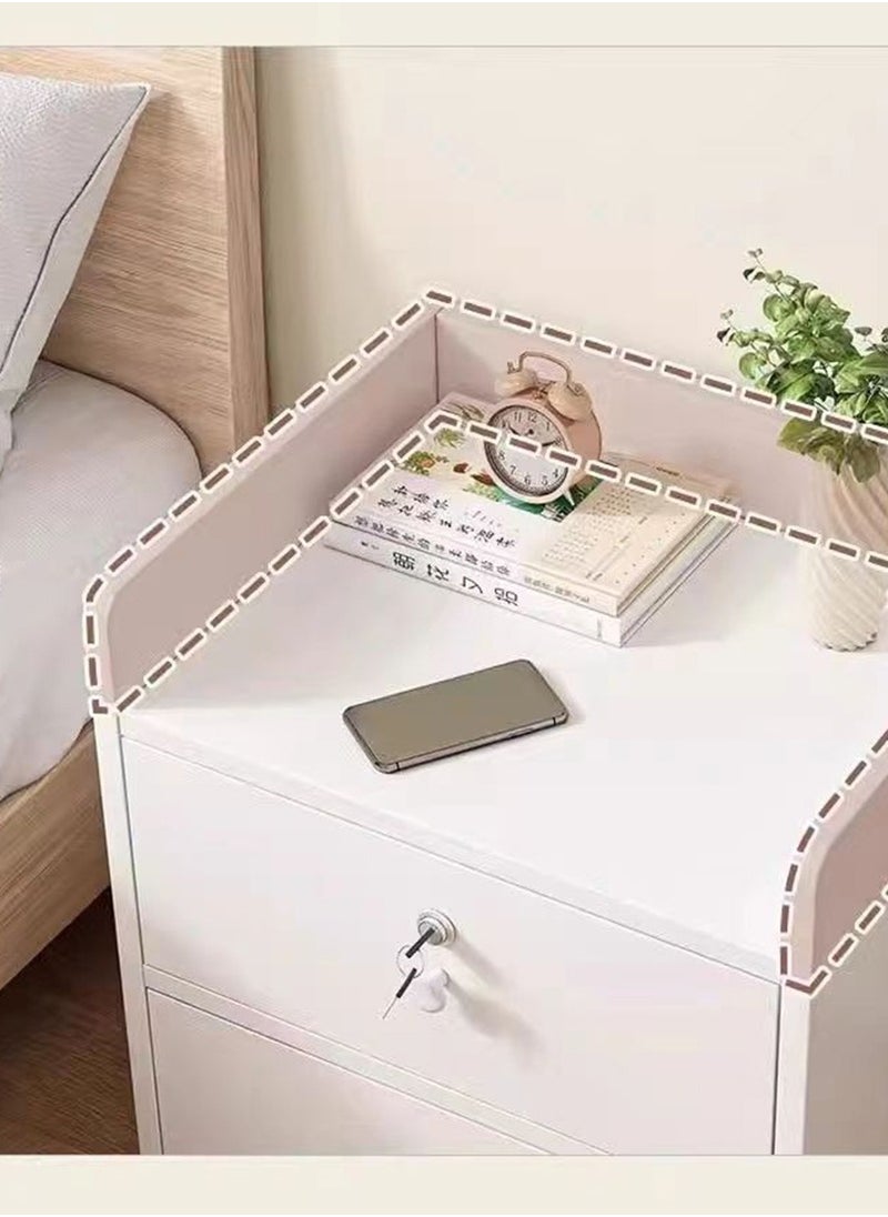 CityRiya-Long - Nightstand Bedside Table 60*40*60cm End Side Table with Storage Drawer White Accent Table Easy Assembly Bedside Storage Cabinet Organizer for Living Room Bedroom Office - Image 1