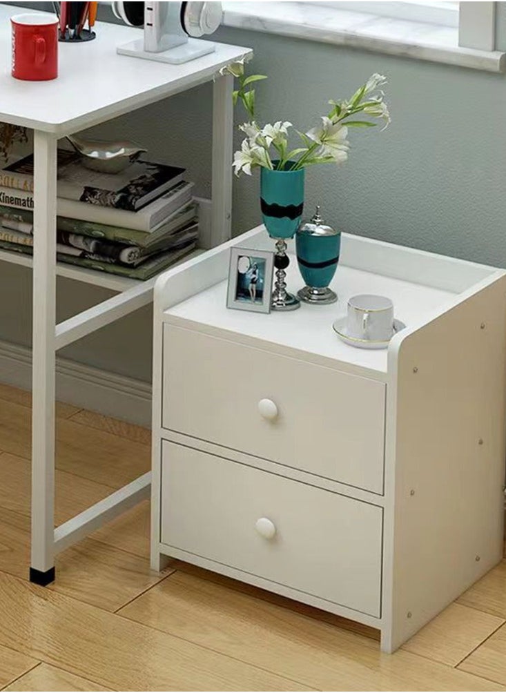 CityRiya-Long - Nightstand Bedside Table 60*40*60cm End Side Table with Storage Drawer White Accent Table Easy Assembly Bedside Storage Cabinet Organizer for Living Room Bedroom Office - Image 1