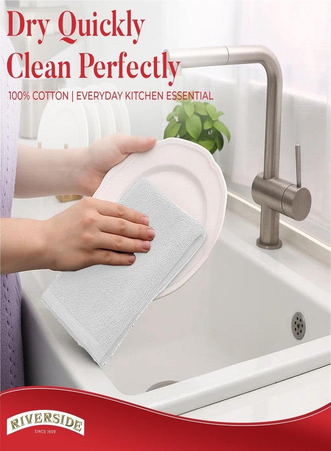 RIVERSIDE Bar Mop Towels Pack of 12, 16x19 Inches, 100% Ring Spun Cotton Terry Cloth Kitchen Towel, Highly Absorbent & Reusable Multipurpose Cleaning Rags for Bathroom, Hotel, Restaurant, White - Image 5