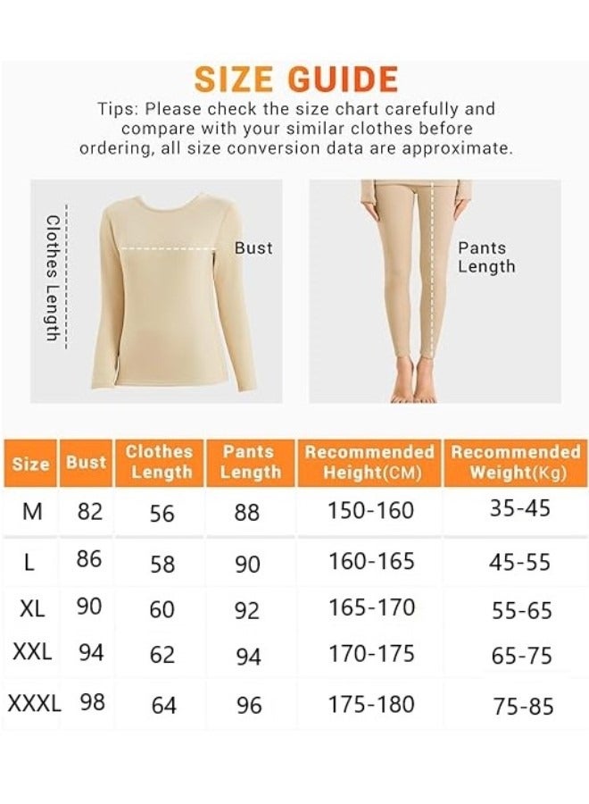 Women's Thermal Underwear Set Long Johns Women's Wool Silk Thermal Underwear Base Pajamas Set Cold Weather - Image 2