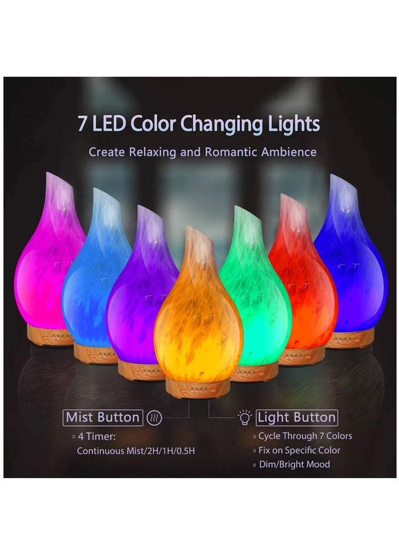 Generic - Deep Grain 3D Glass Aromatherapy Diffuser: Transform Your Space into a Serene Haven of Bliss (Black Base) - Image 1