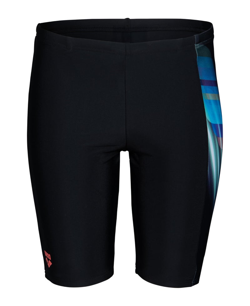 ARENA Feel Boys' Fading Swim Jammer Stretchy Sports Swimwear Knee-Length Bathing Suit for Beach Pool Fitness Swimming, Black/Multi, US Size 10-12 Jr/28 - Image 5