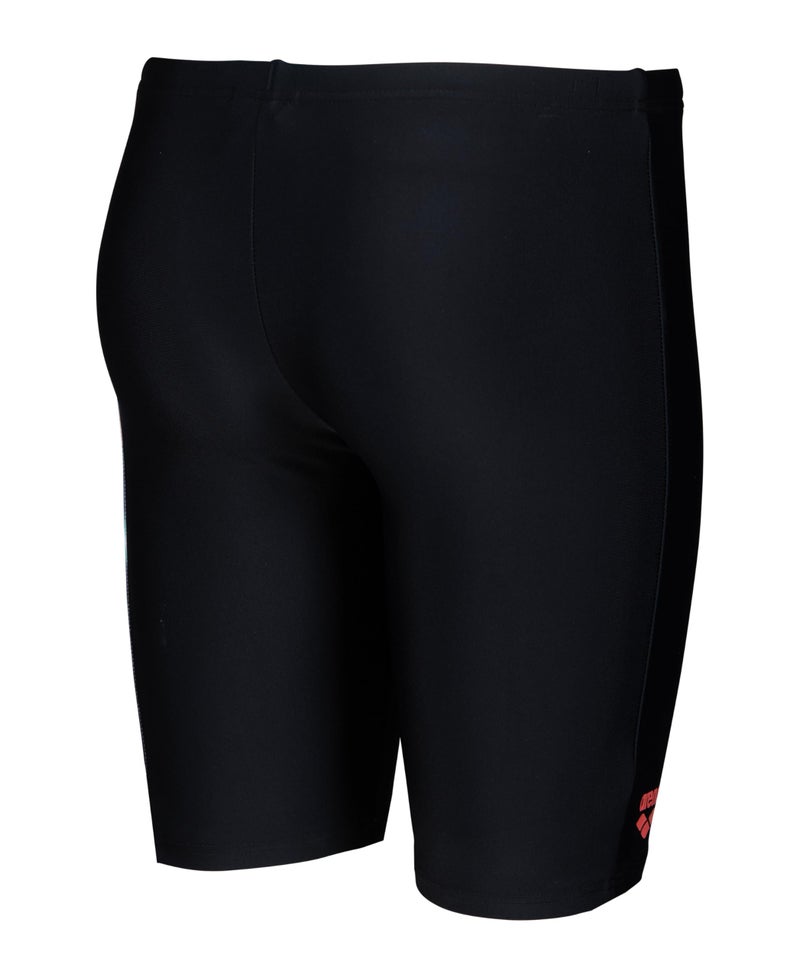 ARENA Feel Boys' Fading Swim Jammer Stretchy Sports Swimwear Knee-Length Bathing Suit for Beach Pool Fitness Swimming, Black/Multi, US Size 10-12 Jr/28 - Image 4