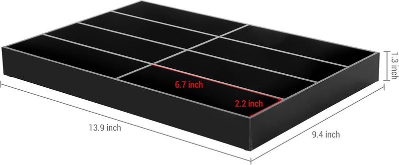 TPGP MyGift Premium Black Acrylic Tabletop Sunglasses and Eyeglasses Storage Display Case Tray with 8 Compartment Slots - Image 5
