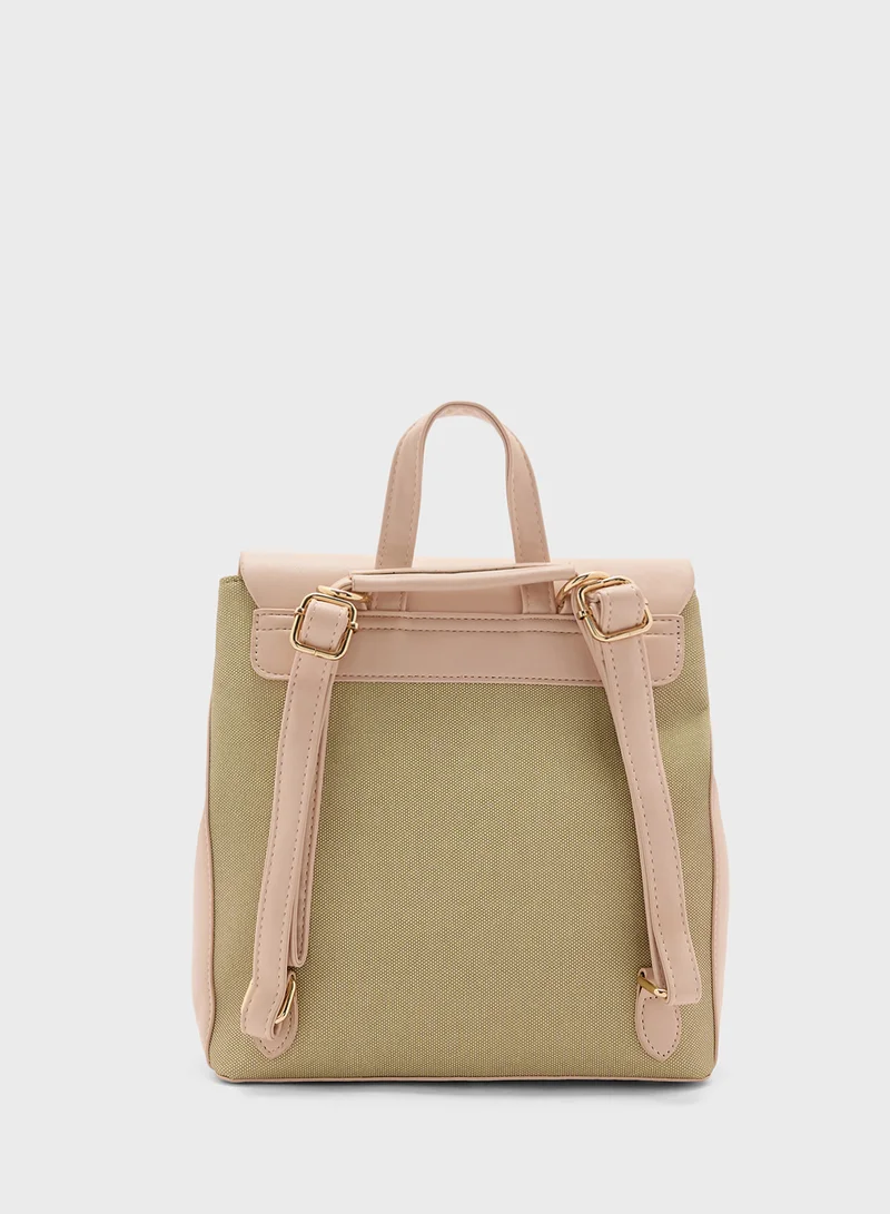 جينجر 3 Piece Set Color Block Backpack, Crossbody And Wallet