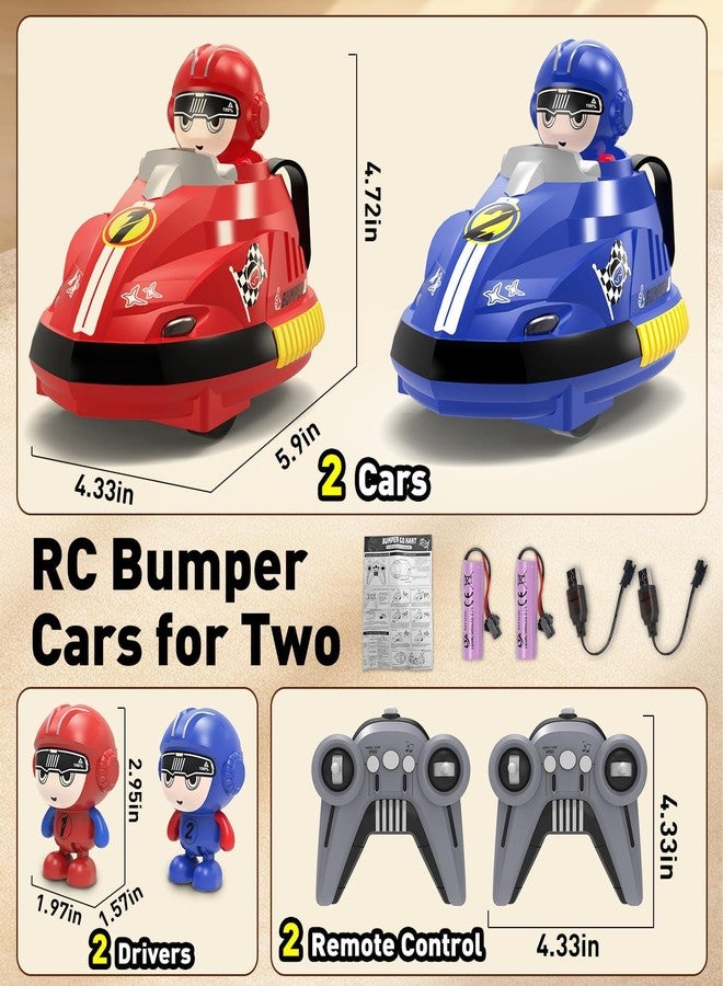 PEZYOX 2 Pack Remote Control Cars - Cartoon Bumper Car Toys for Kids with Lights, Music & Sound - 2 Player RC Race Cars for Boys & Girls - Image 2