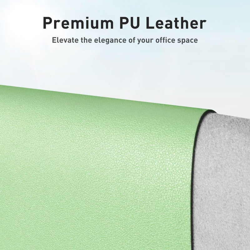 Aothia Leather Desk Pad Protector, Mouse Pad, Office Desk Mat, Non-Slip PU Leather Desk Blotter, Laptop Desk Pad, Waterproof Desk Writing Pad for Office and Home (23.6" x 13.7", Foam Green) - Image 2