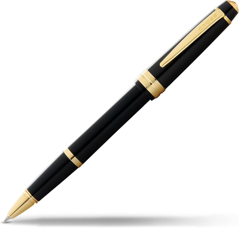 Cross Bailey Light Polished Black Resin and Gold Tone Rollerball Pen - Image 1