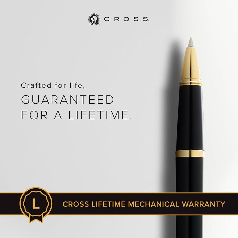 Cross Bailey Light Polished Black Resin and Gold Tone Rollerball Pen - Image 3