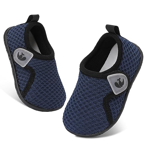 FEETCITY Toddler Shoes Baby Sneakers Boys Girls First Walking Shoes Newborn Crib Shoe Dark Blue - Image 1