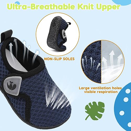 FEETCITY Toddler Shoes Baby Sneakers Boys Girls First Walking Shoes Newborn Crib Shoe Dark Blue - Image 4