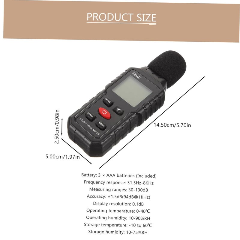 Digital Decibel Meter Portable Noise Measurement Device with LCD Screen - Image 3