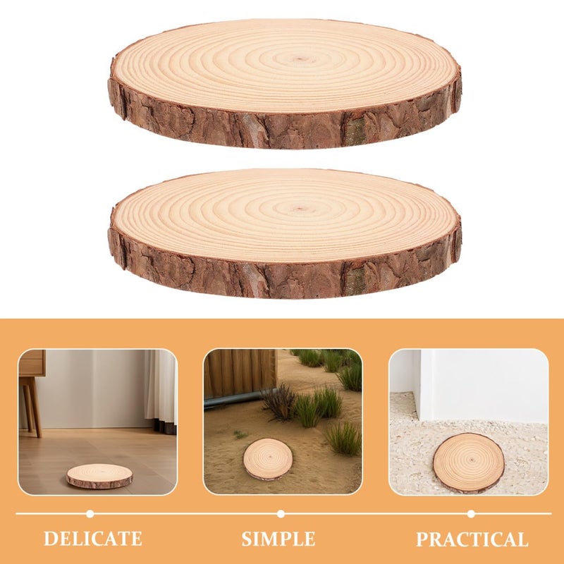 قطعتان من أحجار خطوات الحديقة الخشبية بقطر 16-18 سم للممرات الخارجية وتنسيق الحدائق DIY - Image 4