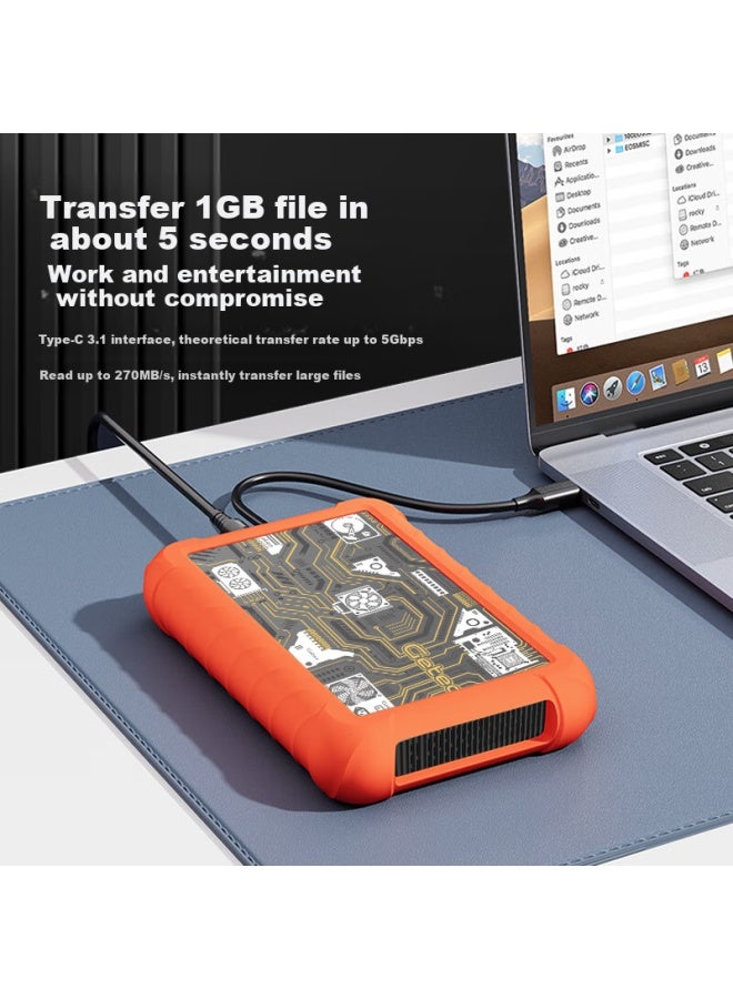 Getea Enterprise-grade Encrypted Mobile Hard Drive, 4tb Large Capacity, 3.5-inch Desktop Storage, Type-c 3.1 High-speed Cmr Vertical Mechanical Hard Drive, Metal Shell With Protective Case - Image 1