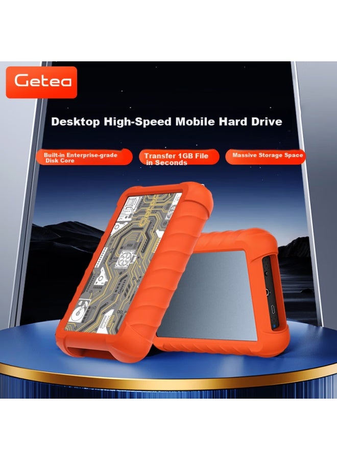 Getea Enterprise-grade Encrypted Mobile Hard Drive, 4tb Large Capacity, 3.5-inch Desktop Storage, Type-c 3.1 High-speed Cmr Vertical Mechanical Hard Drive, Metal Shell With Protective Case - Image 3