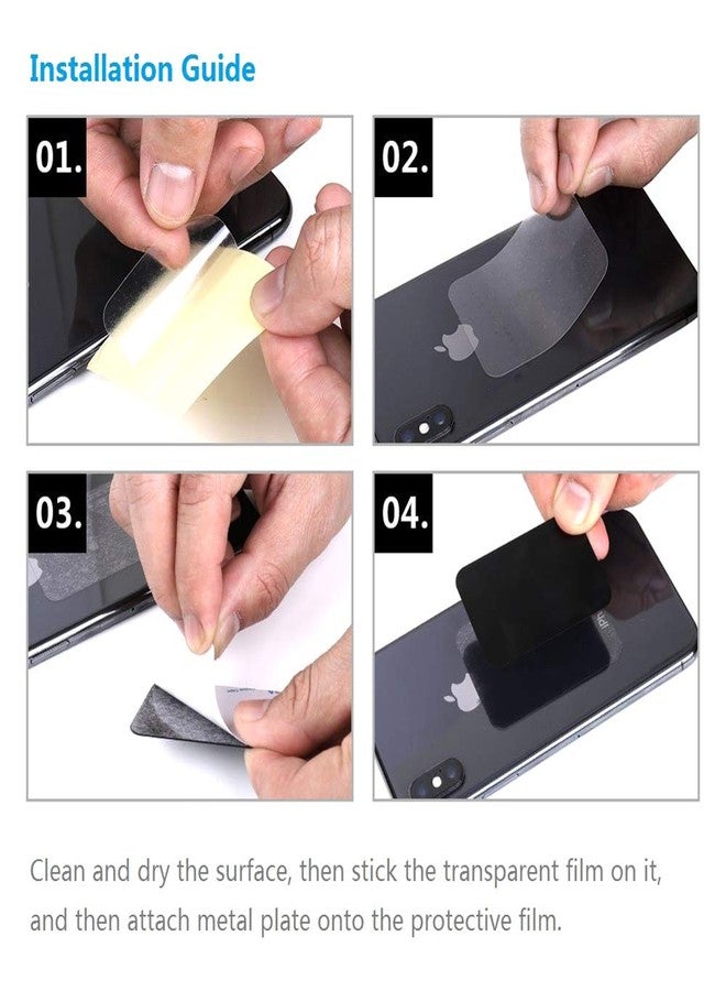 ACKLLR 8 Pieces Phone Car Mount Metal Plate with Adhesive for Magnetic Cradle-Less Mount,Cell Phone, GPS and Tablet Holder, 4 Rectangular and 4 Round, Black, Silver, Gold, Rose Gold - Image 4