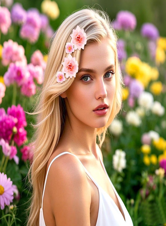 phnydreg 50pcs Faux Artificial Flower Heads Small Flower Heads for Birthday Wedding Baby Shower Cake Decoration DIY Craft(Pink) - Image 3