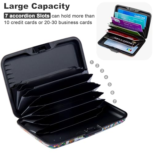 ELFISH Mini RFID Aluminum Wallet Credit Cards Holder Business Card Case Metal ID Case for Men Women (Owl) - Image 5