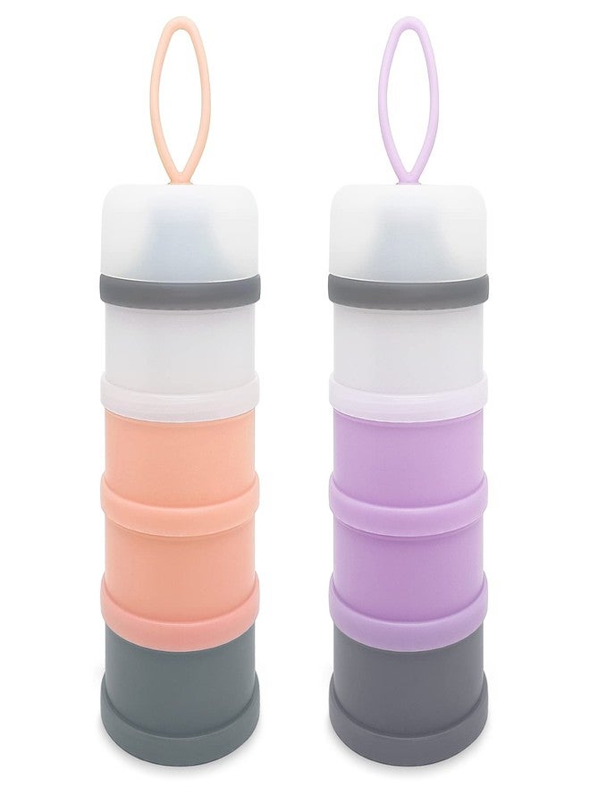 LADISO Baby Formula Dispenser, Formula Container, Portable Milk Powder Dispenser Container, Baby Feeding Travel Storage Container, Non-Spill Stackable Baby Snack Storage Container, BPA Free, 2 Packs - Image 1