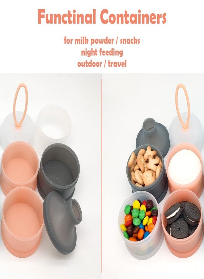 LADISO Baby Formula Dispenser, Formula Container, Portable Milk Powder Dispenser Container, Baby Feeding Travel Storage Container, Non-Spill Stackable Baby Snack Storage Container, BPA Free, 2 Packs - Image 2
