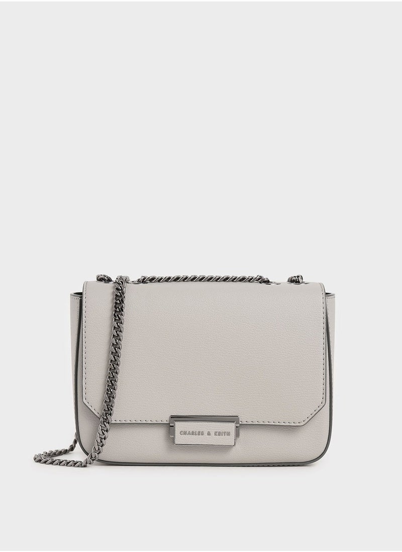 Charles & Keith Charles & keith classic metal chain crossbody bag  - Image 1