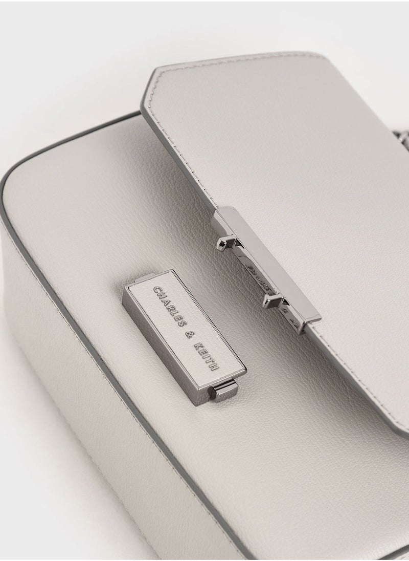 Charles & Keith Charles & keith classic metal chain crossbody bag  - Image 5