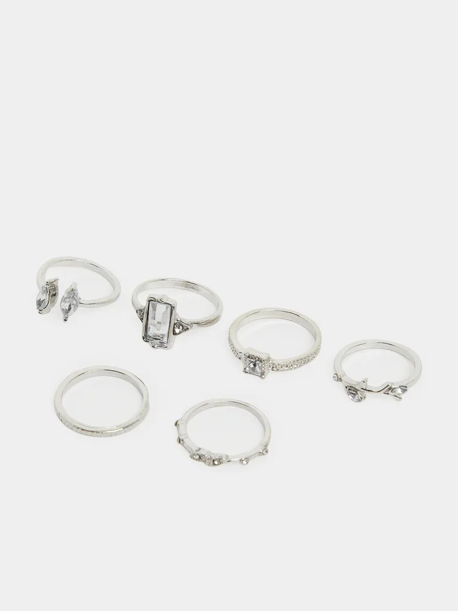 Styli Styli Pack of 6 - Embellished Rings