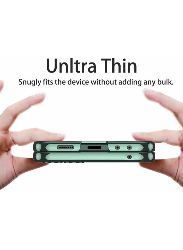 حافظة لهاتف سامسونج جالاكسي Z فليب 6 واقي شاشة مدمج من الزجاج المقسى، حافظة هاتف سامسونج فليب 6 شفافة مقاومة للصدمات وحواف صلبة مطلية بالكمبيوتر وغطاء واقٍ مضاد للخدش - Image 4