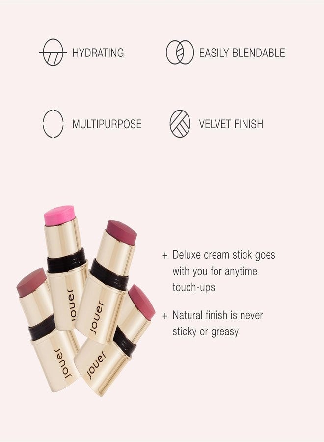 Jouer Blush & Bloom Cheek + Lipstick, Be Loud - Hydrating Cream Blush Stick for Cheek and Lip Tint - Moisturizing Rose Hip and Squalane Oil Formula - Image 2