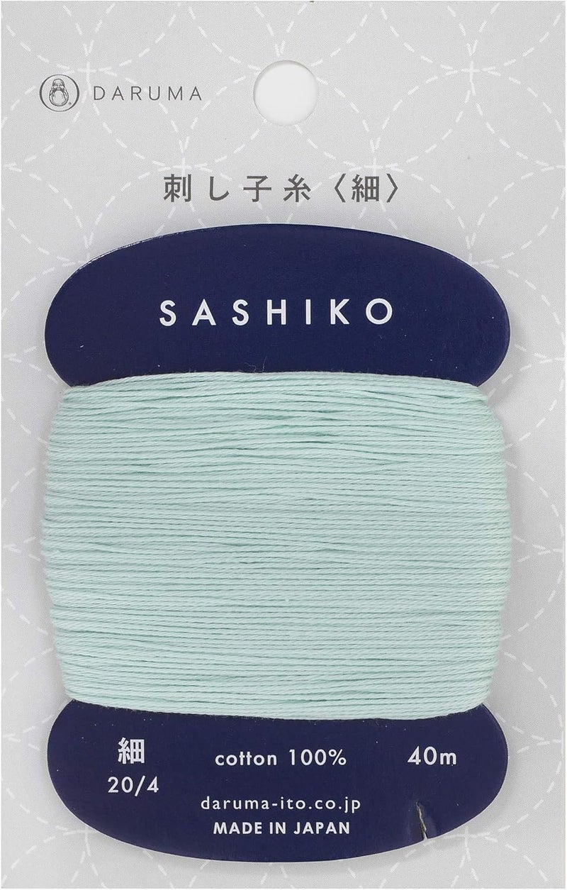 Daruma Sashiko Thread Thinner Weight 40m Col. 206 -Mint Cream- Japanese Embroidery & Quilting by Yokota - Image 2