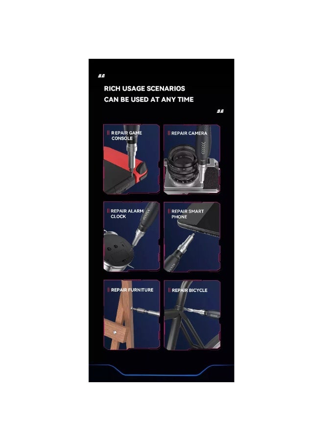 جيكماي JM-8186-A طقم مفكات دقيقة 83 في 1 بمقبض مطاطي ناعم TPR - Image 4