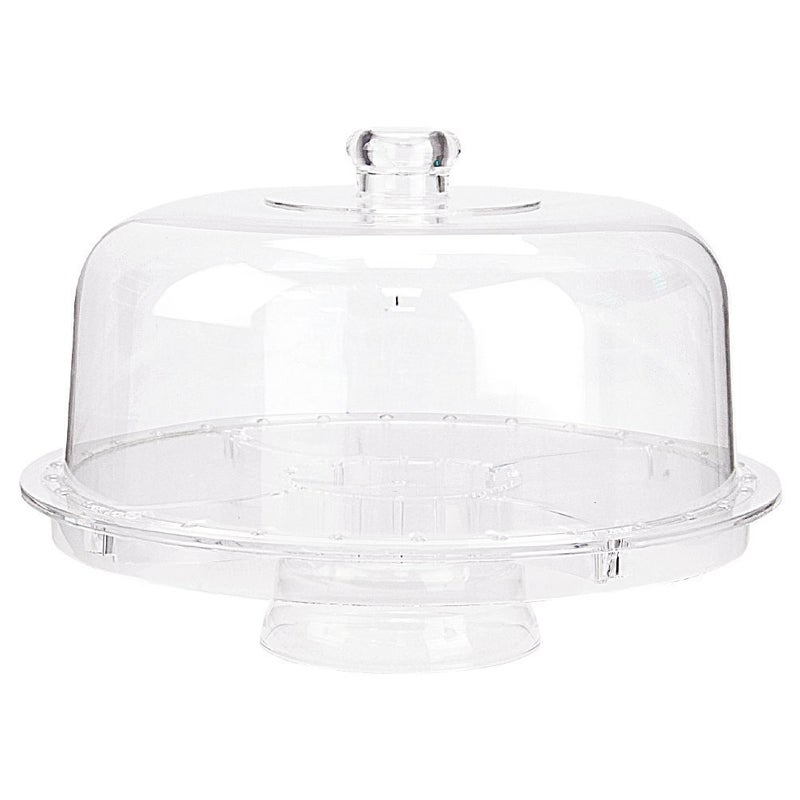 RHYDON Acrylic Cake Stand Multifunctional Serving Platter and Cake Plate with Dome 6 Uses - Image 5