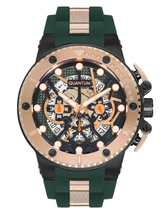 Quantum Men's Silicone Chronograph Watch HNG535.857 - 50 mm