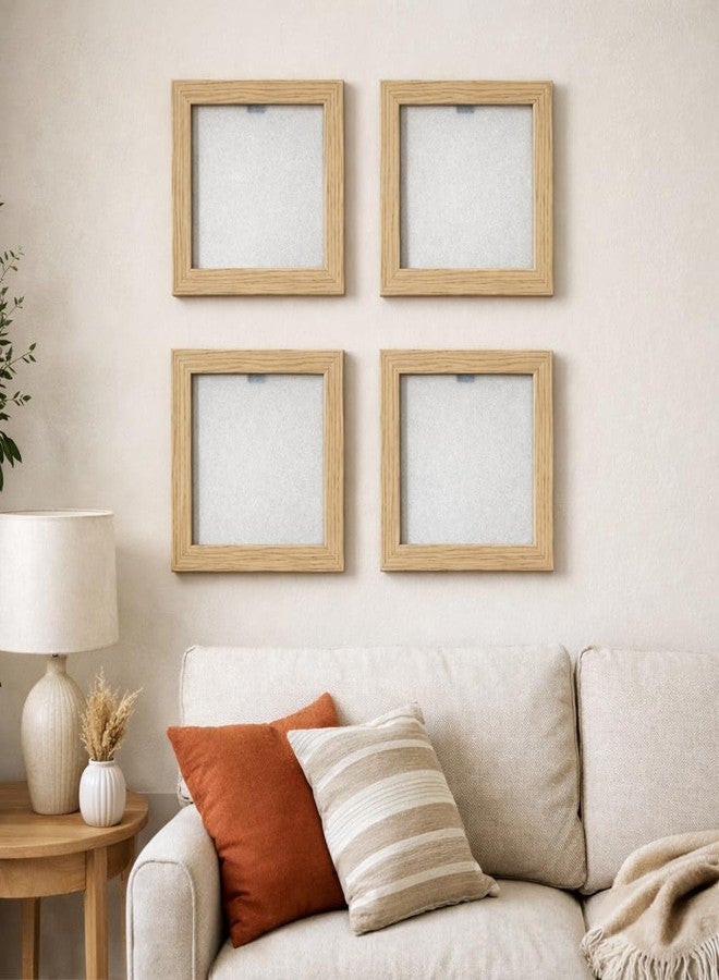 إطار صور خشبي طبيعي صغير مع أكريليك، 4×4 بوصة، مربع، مجموعة من 4 قطع - Image 3