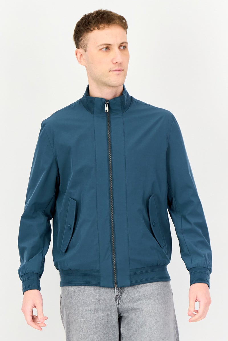 Marc New York جاكيت بومبر رجالي سادة، أخضر مزرق - Image 1