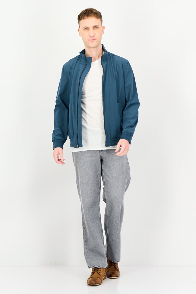 Marc New York جاكيت بومبر رجالي سادة، أخضر مزرق - Image 4