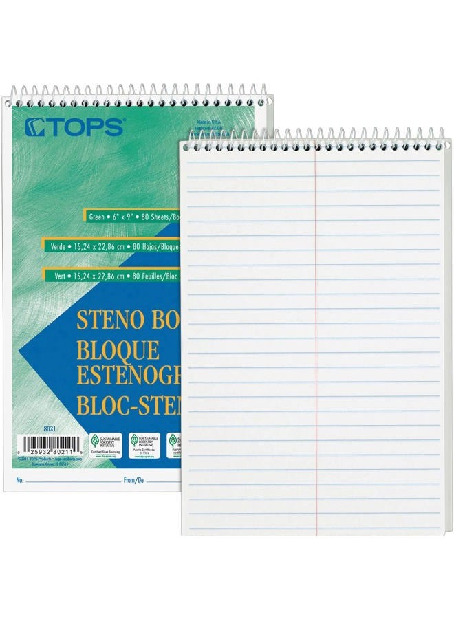 TOPS Steno Books, 6" x 9", Gregg Rule, 80 Sheets, 12 Pack (8020) - Image 1