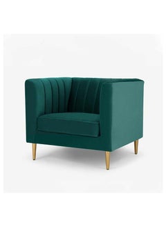 AtoZ Furniture Box Tufted Channel Armchair in Green Color 