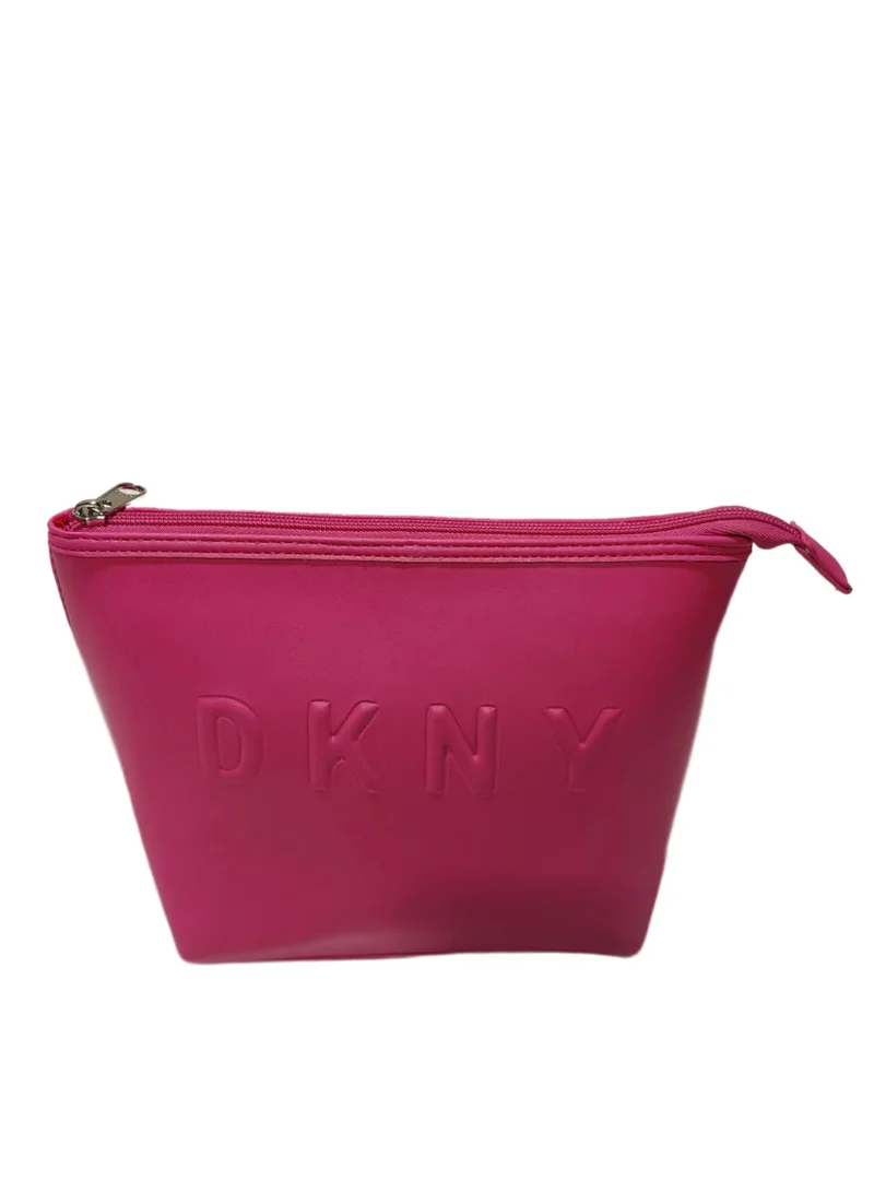 DKNY  DKNY Trademark Large Cosmotic Bag & Beauty Case | Women’s Travel Makeup & Essentials Organizer | Large Size | Fuschia for Women | Best Price UAE